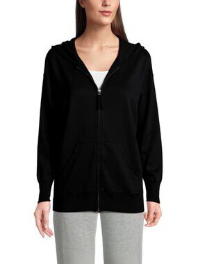 SAKS FIFTH AVE Cashmere Zip Hoodie Black XS